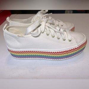 Platform Used Keds multicolor/white  casual sneakers size 6